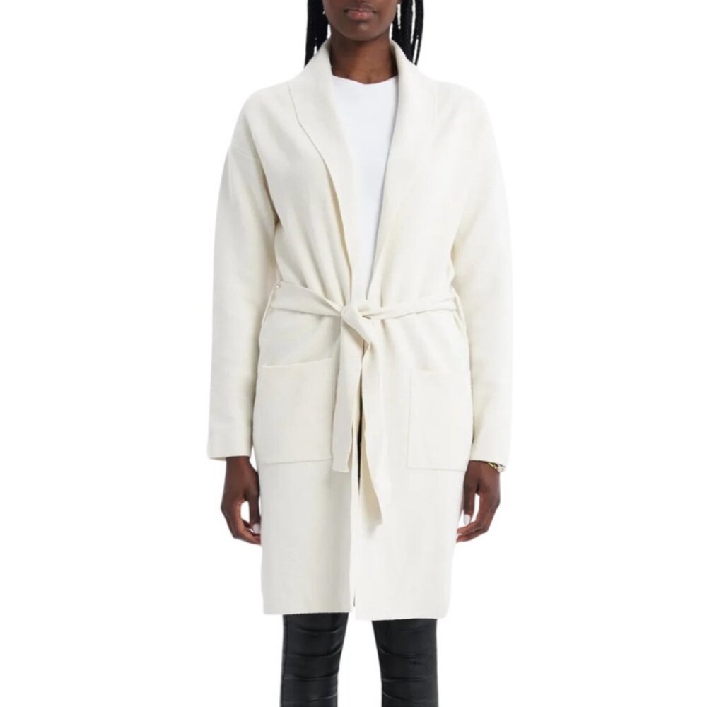 XL: 🤍 Como Vintage Belted Cardigan-White